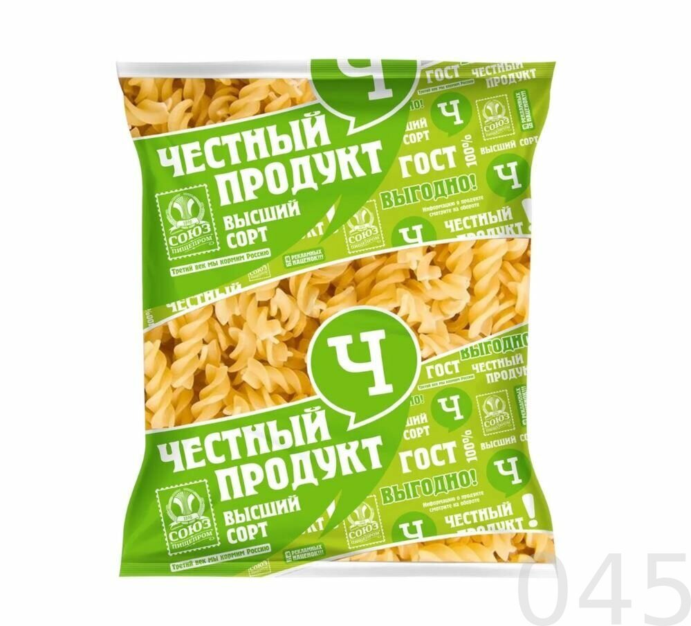 Макаронные изделия "Честный продукт" спиралька 900 гр.