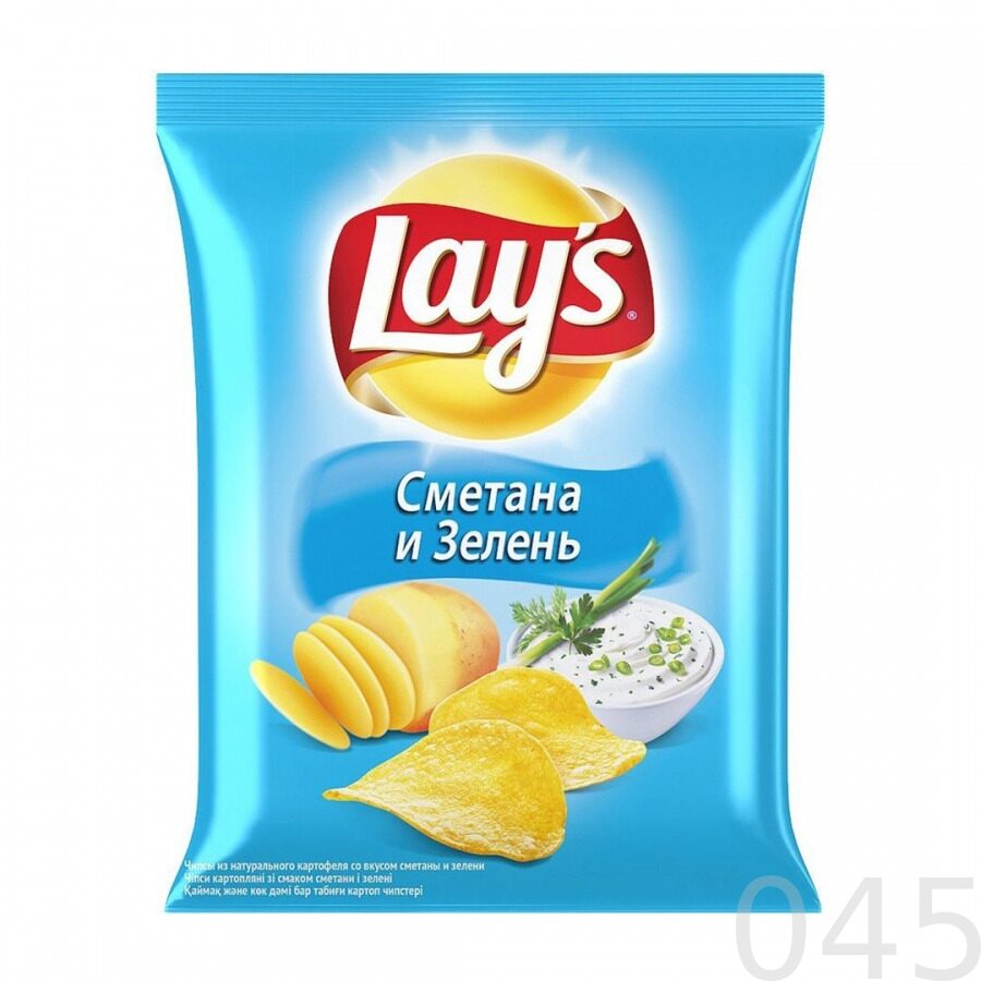 Чипсы Lays со вкусом сметаны и зелени. 50г.